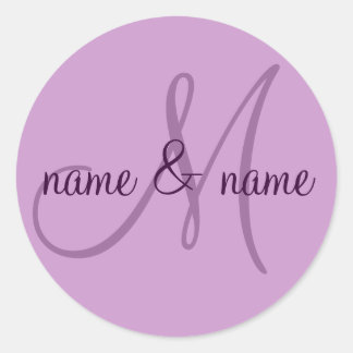 M monogramme étiquette - personnalisez les prénoms