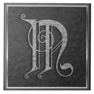 M Monogramme "Pierre grise médiévale" Carreaux en