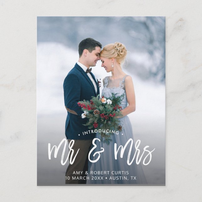 M. & MRS. | Carte postale Faire-part mariage (Devant)