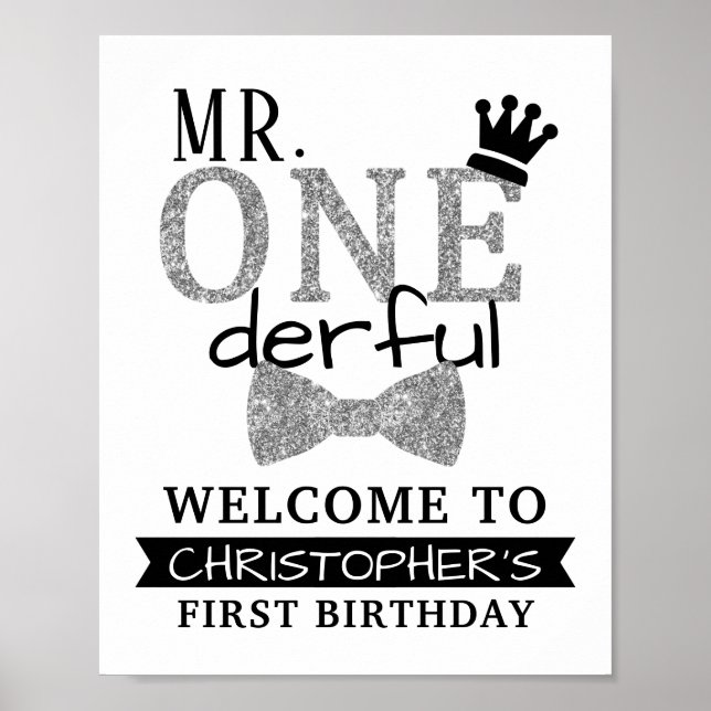 M. ONEderful 1st Birthday Affiche de bienvenue (Devant)