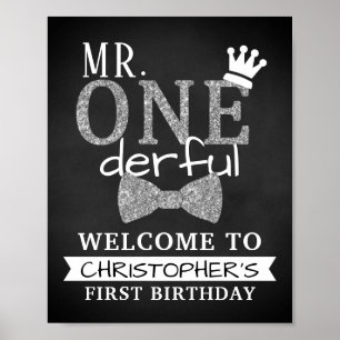 M. ONEderful 1st Birthday Affiche de bienvenue