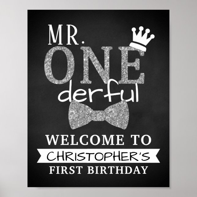M. ONEderful 1st Birthday Affiche de bienvenue (Devant)