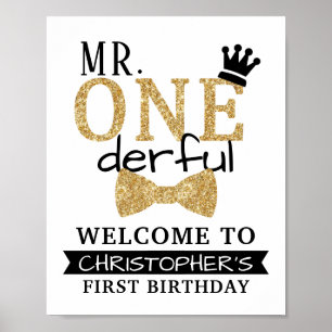 M. ONEderful 1st Birthday Affiche de bienvenue