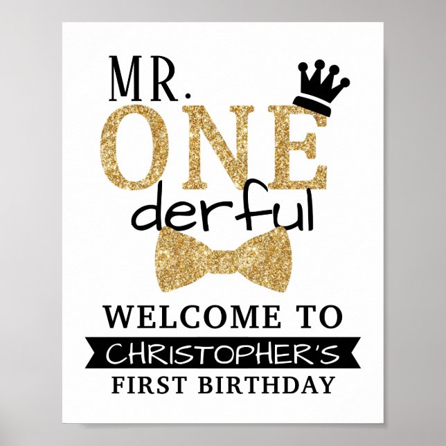 M. ONEderful 1st Birthday Affiche de bienvenue (Devant)