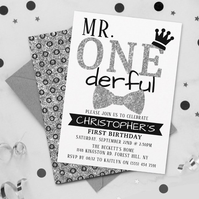 M. ONEderful 1st Birthday Invitations (Créateur téléchargé)
