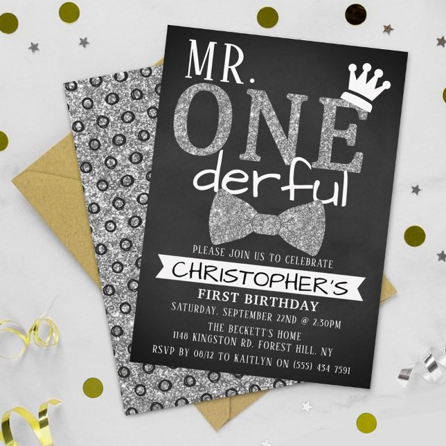 M. ONEderful 1st Birthday Invitations (Créateur téléchargé)