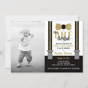 M. ONEderful Birthday Party Invitation