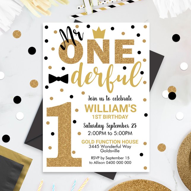 M. Onederful Invitation 1er anniversaire garçon (Créateur téléchargé)