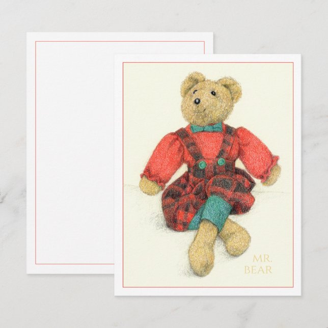 M. OURS 4,25x5,5 Carte Plate (Devant / Derrière)