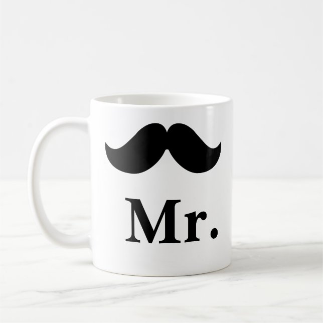 M. personnalisable de moustache de noir de tasse (Gauche)