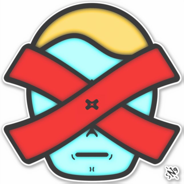 M. X - Personne mystérieuse anonyme v1 Sticker (Devant)