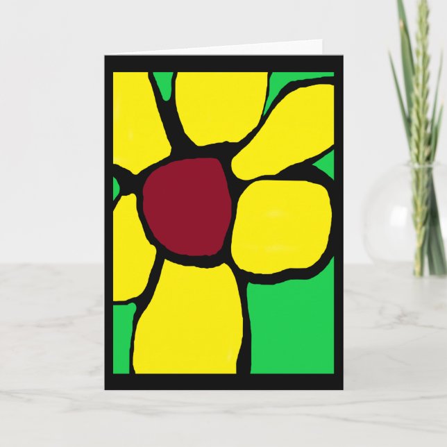 Ma carte abstraite à fleur jaune (Devant)