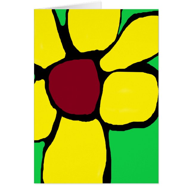 Ma carte abstraite de fleur jaune (Devant)