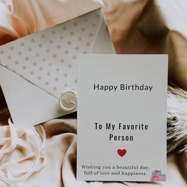 Ma carte d'anniversaire de personne préférée (My Favorite Person Birthday Card)