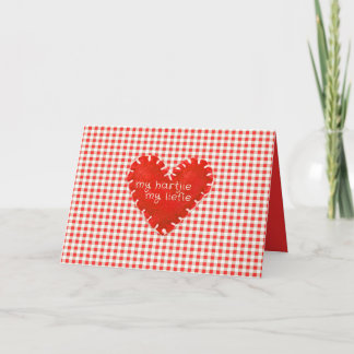 Ma carte de cœur appliquée Hartjie mon amour