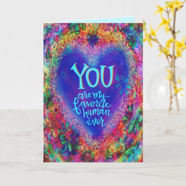 Ma carte de la Saint-Valentin amusante et mignonne (Fleur jaune)