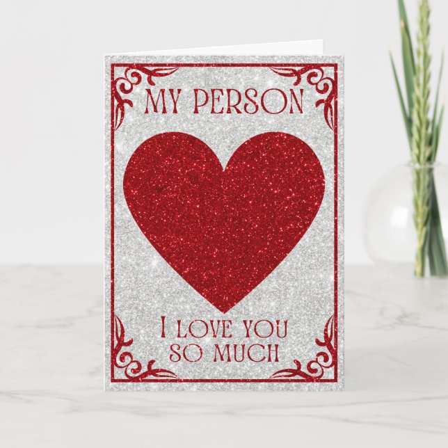 Ma carte de la Saint-Valentin pailletée personnell (Devant)