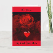 Ma carte de Saint-Valentin sombre rose rouge