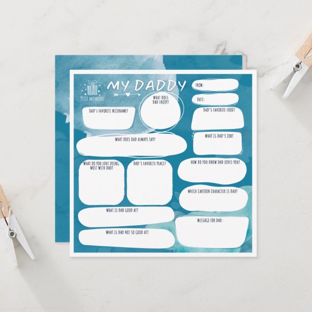 Ma carte de vœux personnalisée pour papa (Devant/Arrière en situation)