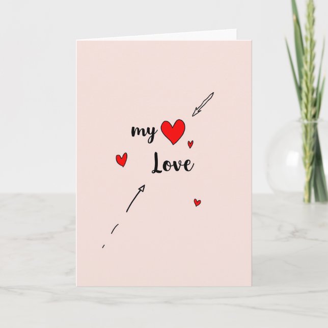 Ma carte flèches de cœur d'amour (Devant)