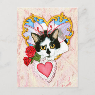 Ma carte postale féline de chat de Valentine