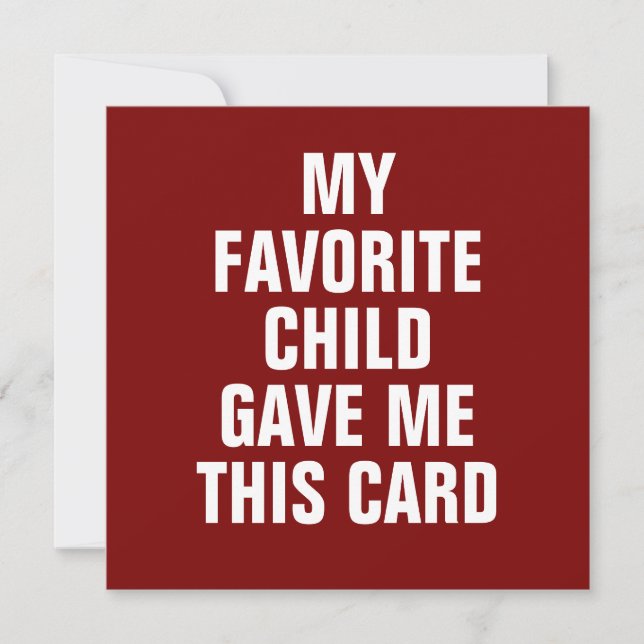 MA CARTE PRÉFÉRÉE M'A ÉTÉ OFFERT PAR MON ENFANT PR (Devant)