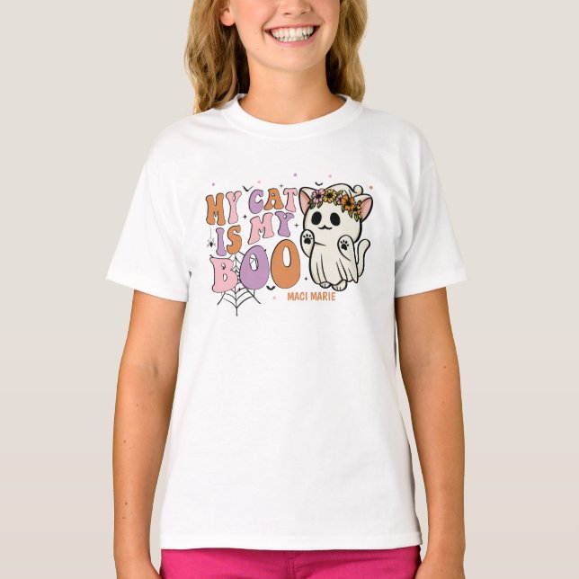 Ma chatte est ma chatte de garçon T-shirt Hallowee (Devant)