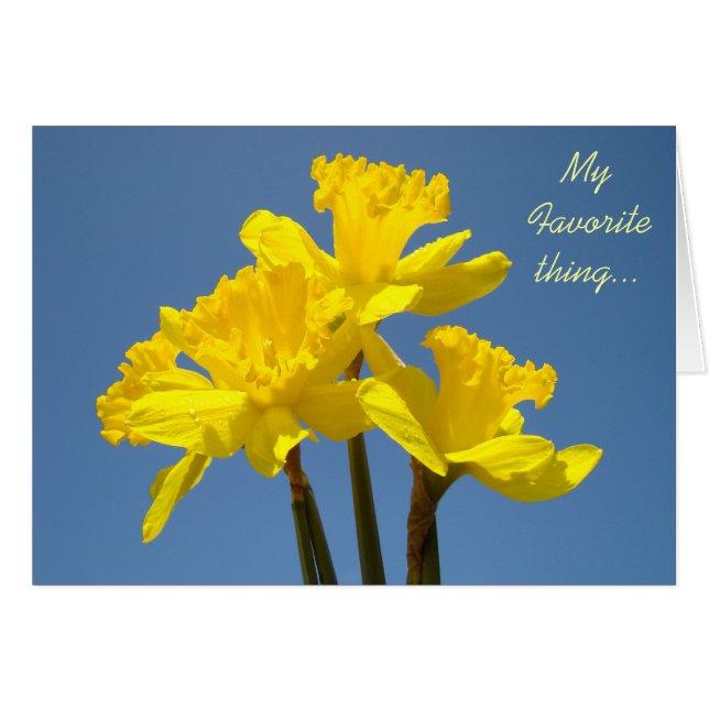 Ma chose préférée est T'aimer ! Cartes jonquilles (Devant horizontal)