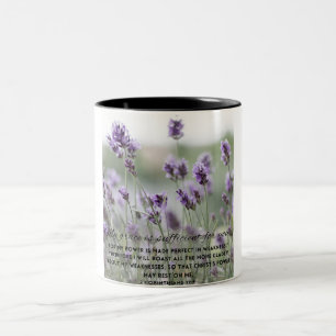 Ma grâce Fleurs violettes Bible Verse Mug