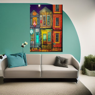 Ma maison en ville   AI Art Poster