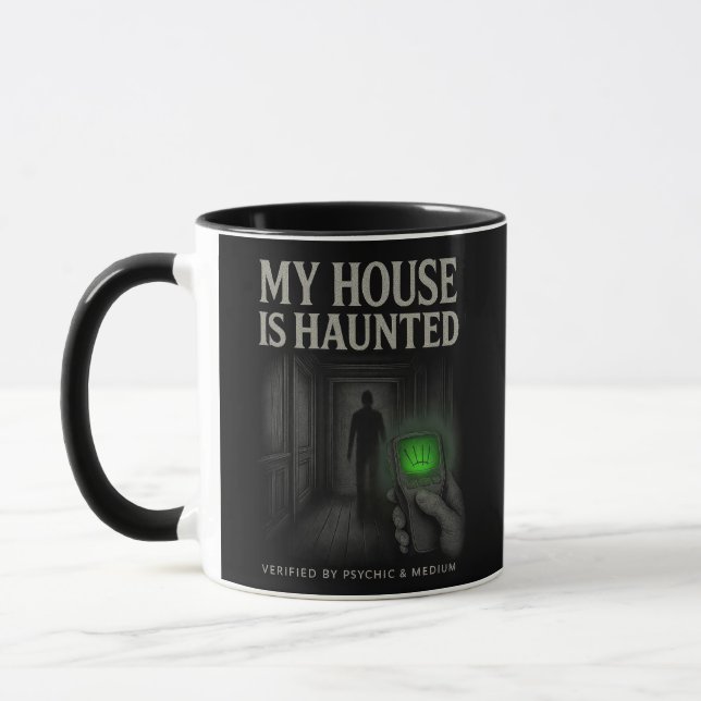 Ma maison est hantée Mug - vérifiée par Psychic (Gauche)