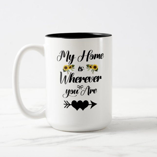 Ma maison est où que vous soyez Mug Cadeau Romanti (Gauche)