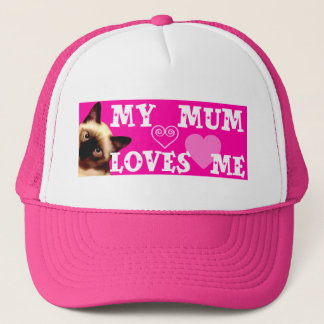 MA MAMAN M'AIME - CASQUETTE ROSE AVEC LE CAT