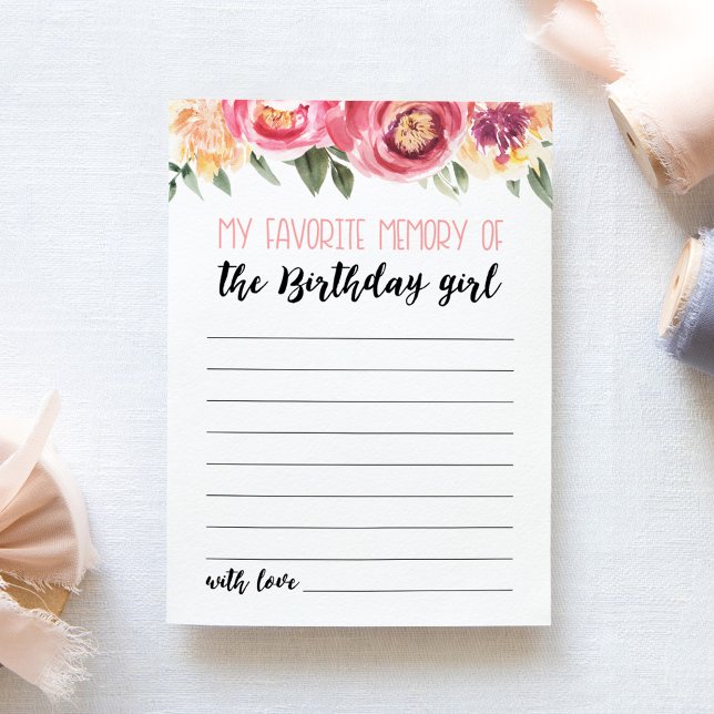 Ma Mémoire Préférée De La Carte Fille Anniversaire (Créateur téléchargé)