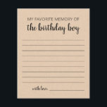 Ma Mémoire Préférée Du Garçon D'Anniversaire<br><div class="desc">Achetez ce jeu et profitez de la haute qualité My Favorite Memory Of The Birthday Boy Game pour votre événement! Conception papier Kraft.</div>