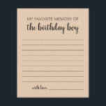 Ma Mémoire Préférée Du Garçon D'Anniversaire<br><div class="desc">Achetez ce jeu et profitez de la haute qualité My Favorite Memory Of The Birthday Boy Game pour votre événement! Conception papier Kraft.</div>