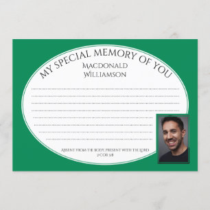 MA MÉMOIRE SPÉCIALE DE VOUS Photo Carte de confi
