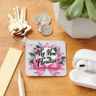 "Ma Mère est mon Paradis" – Élégant Porte-Clés en 