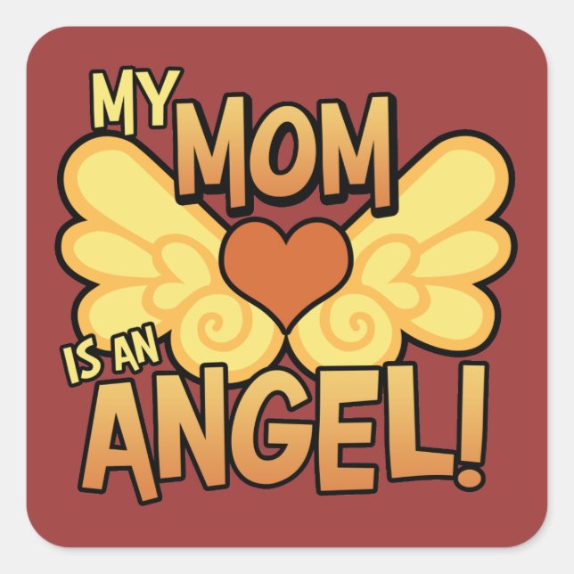 Ma Mère Est Un Sticker Carré Angel (Devant)