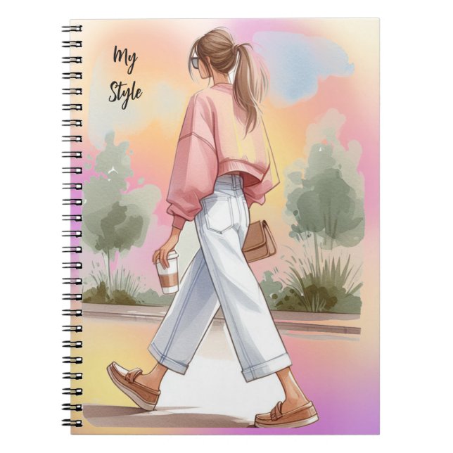 Ma Mode Fille Fashionable avec Journal de Café (Devant)