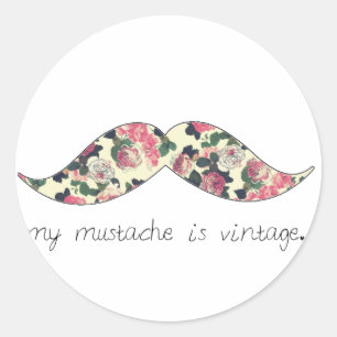 ma moustache est un autocollant vintage
