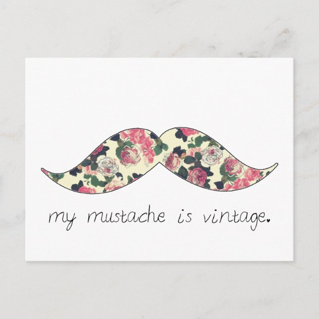 ma moustache est une carte postale vintage (Devant)