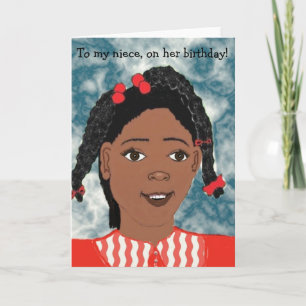 Ma nièce sur sa carte anniversaire