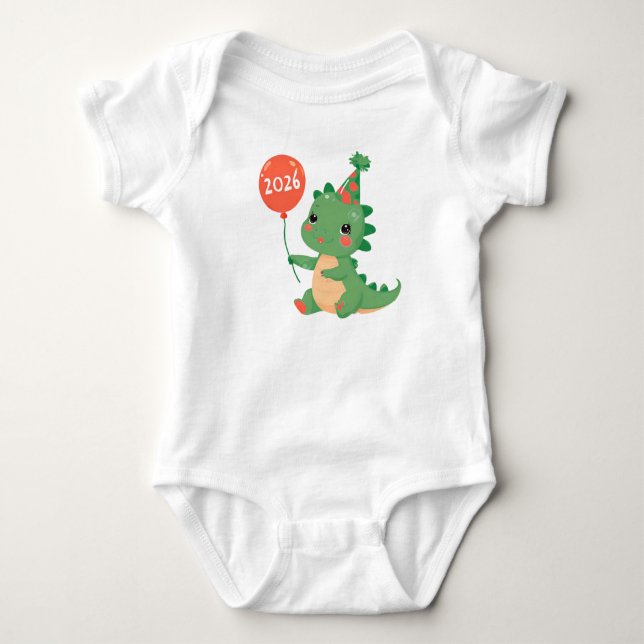  Ma première année 2026 Body bébé dinosaure mignon (Devant)