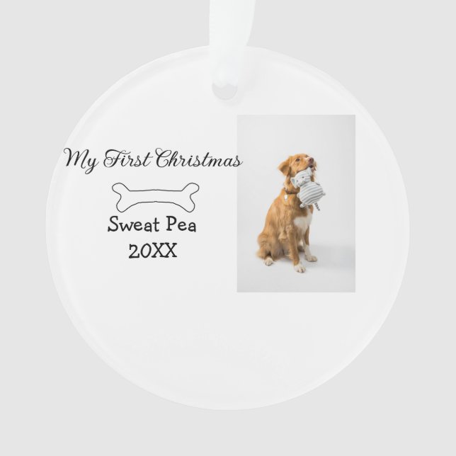 Ma première photo d'animal de Noël nom année os (devant)