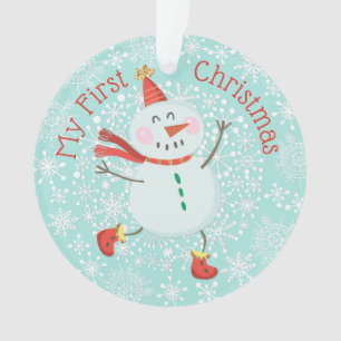 Ma première photo de bébé à Noël Bonhomme de neige