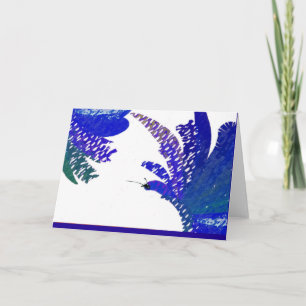 Ma propre carte de note papillon. Nuances de bleu
