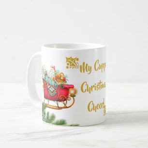 Ma tasse de joie de Noël Cadeaux du traîneau du Pè