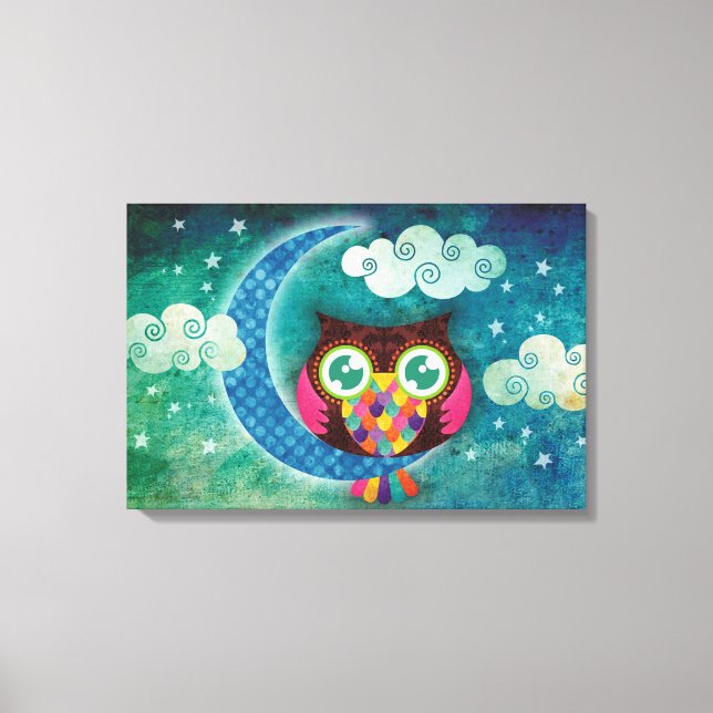 Ma toile enveloppée de hibou croissant (Recto)