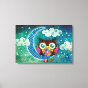 Ma toile enveloppée par hibou en croissant